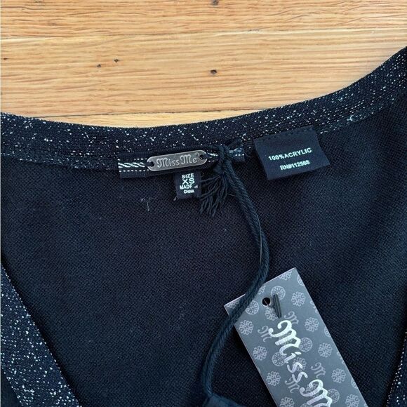 Miss Me black embroidered sequin cardigan sweater NWT - Picture 6 of 6